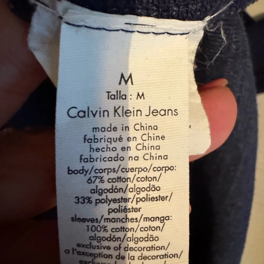 Calvin Klein Mens Sweater Size Medium Quiet Luxury Preppy Blue V Neck‎ Heritage